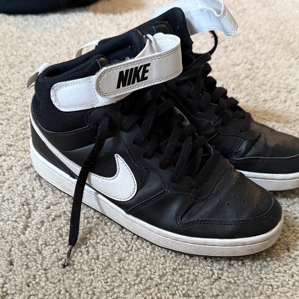 Nike Kids Black and White High-Top Sneakers